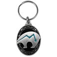 Native American Inspired Bear Fetish Metal Key Chain with Enameled Details